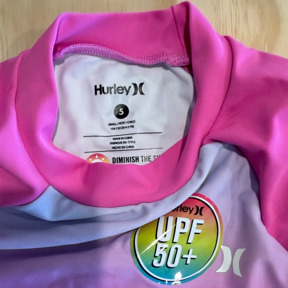 Hurley Kids Gradient Pink Rashguard Set - Picture 4 of 5